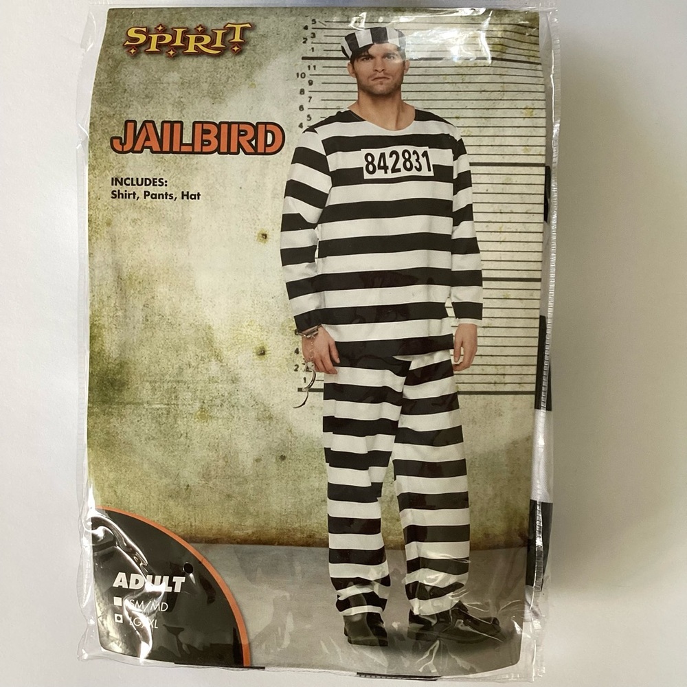 Spirit Men’s Jailbird Costume Size Large/X-Large